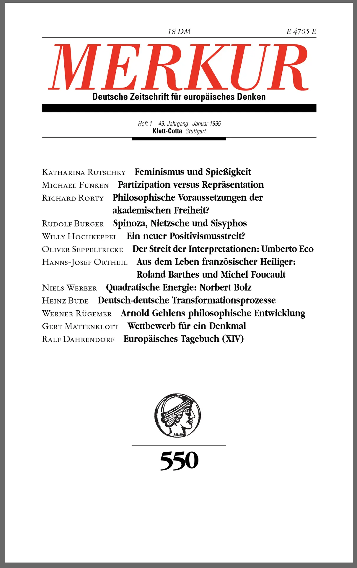 Heft-Cover Merkur Nr. 550