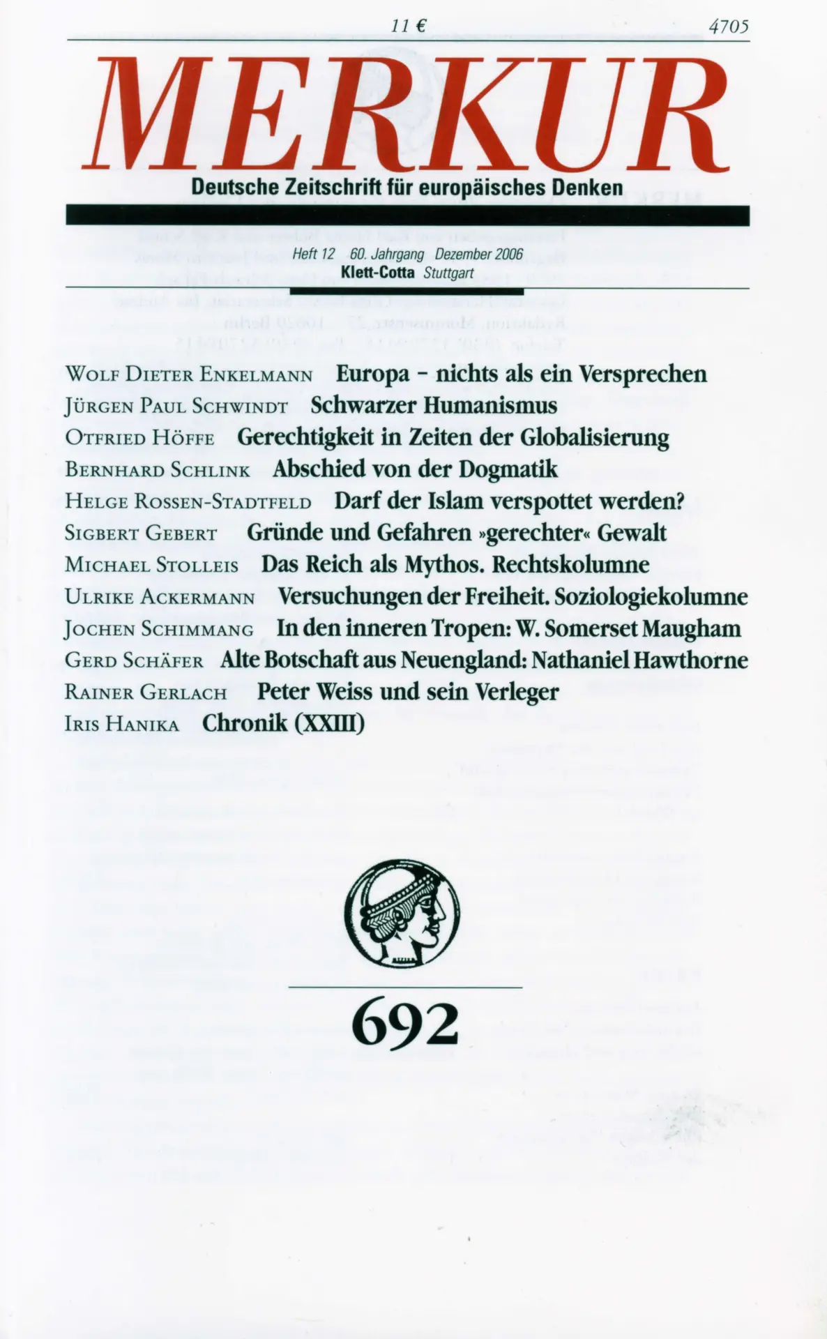 Heft-Cover Merkur Nr. 692